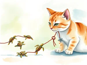 Stringa di Tartarughe: è pericolosa per i gatti?